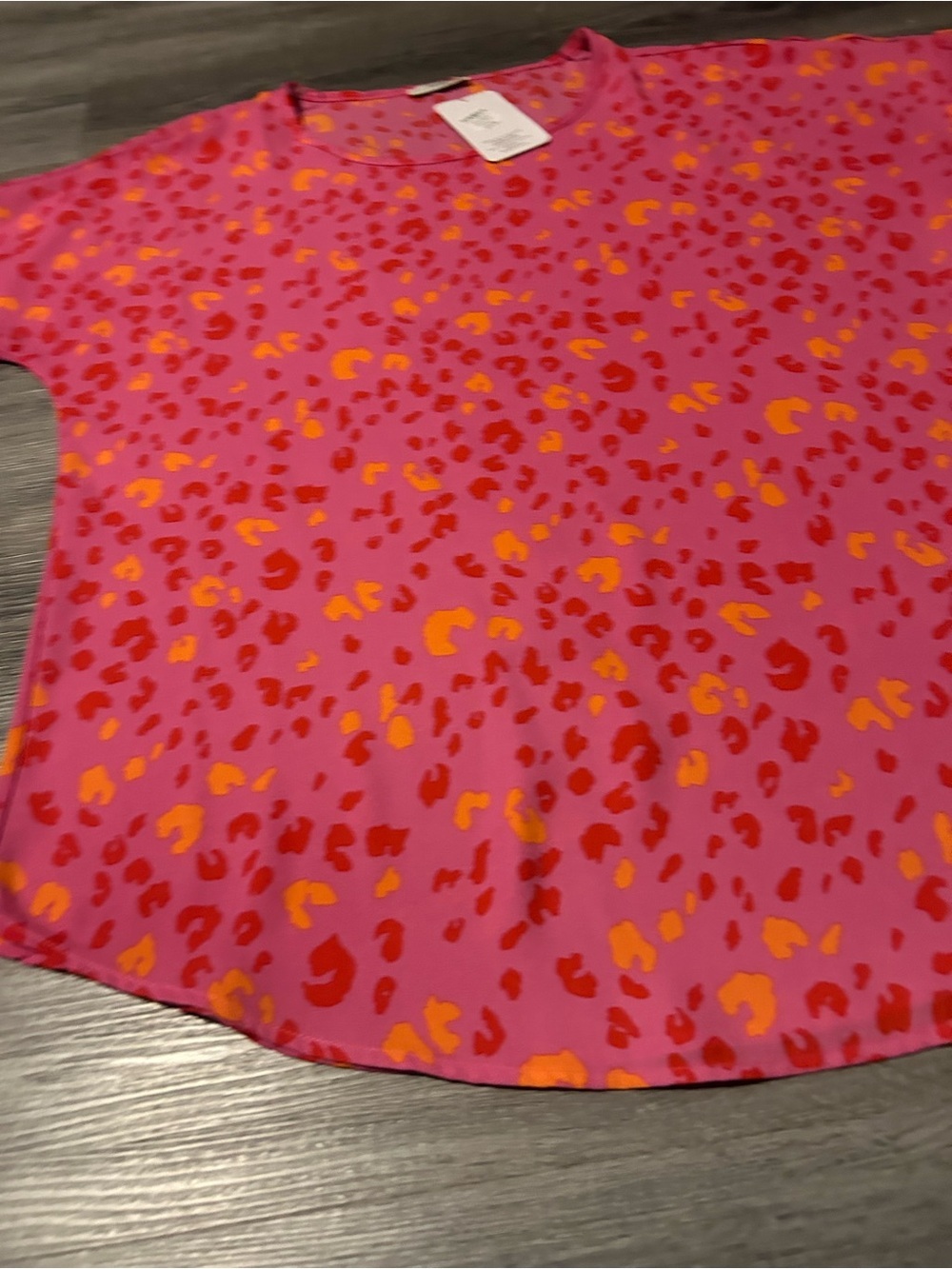 Pink Animal Print Short Sleeve Top - Picture 2 of 8